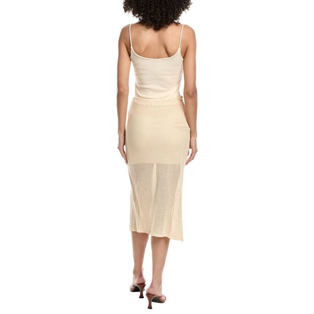 Project Social T Womens 2Pc Shoreline Twisted Heavy Mesh Skirt, White - Picture 2 of 3
